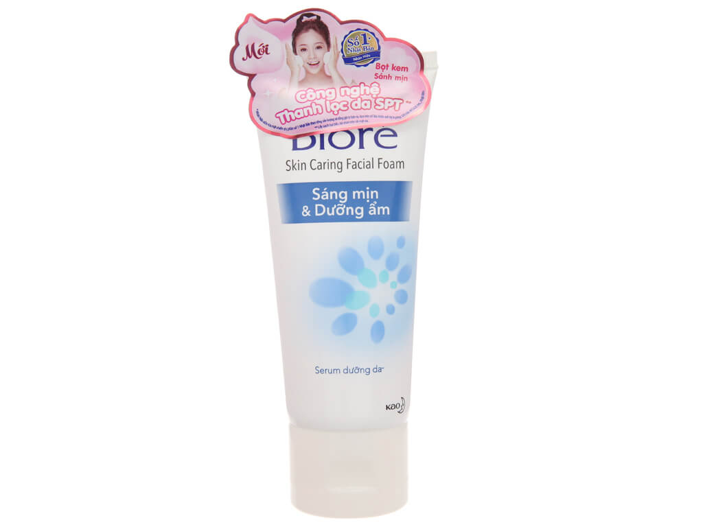 Sữa Rửa Mặt Biore Sáng Mịn Và Giữ Ẩm Skin Caring Facial Foam 100g