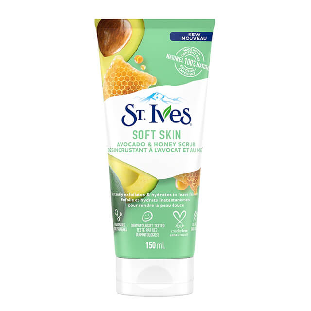 Sữa Rửa Mặt St.Ives Soft Skin Avocado & Honey Scrub Bơ Và Mật Ong Cân Bằng Độ Ẩm, Làm Sạch Tế Bào Chết 170g