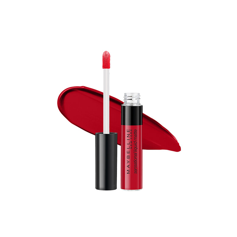 Son Kem Lì Maybelline Sensational Liquid Matte Lipstick  03 Flush It Red Màu Đỏ Hồng 7ml