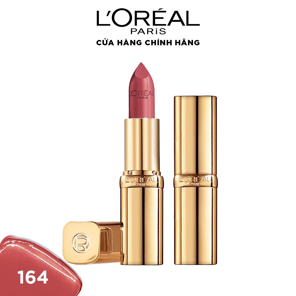 Son L'Oreal Paris Color Riche Satin Le Rouge Cao Cấp Mềm Mịn 164 Màu Hồng Đào 3.7g