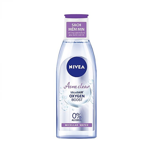 Nước Tẩy Trang Nivea Tím Không Cồn Sạch Bã Nhờn - Ngăn Mụn Xuất Hiện Chuyên Dụng Cho Da Mụn 125ml