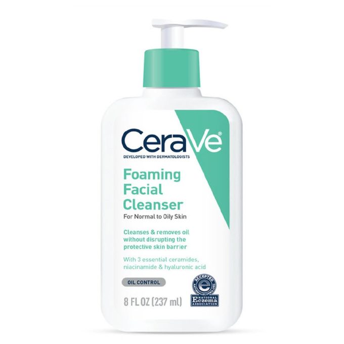 Sữa Rửa Mặt Cerave Làm Sạch Sâu Và Loại Bỏ Dầu Cho Da Dầu Mụn Nhạy Cảm Foaming Facial Cleanser 237ml