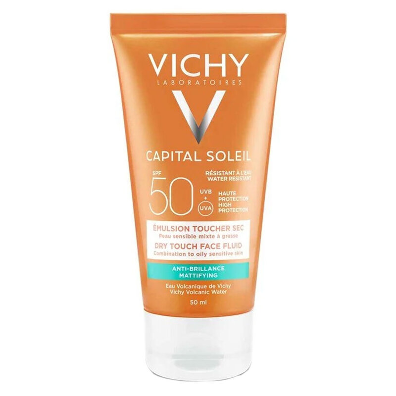 Kem Chống Nắng Vichy Không Màu Không Nhờn Rít An Toàn Cho Mọi Loại Da SPF50 UVB+UVA 50ml