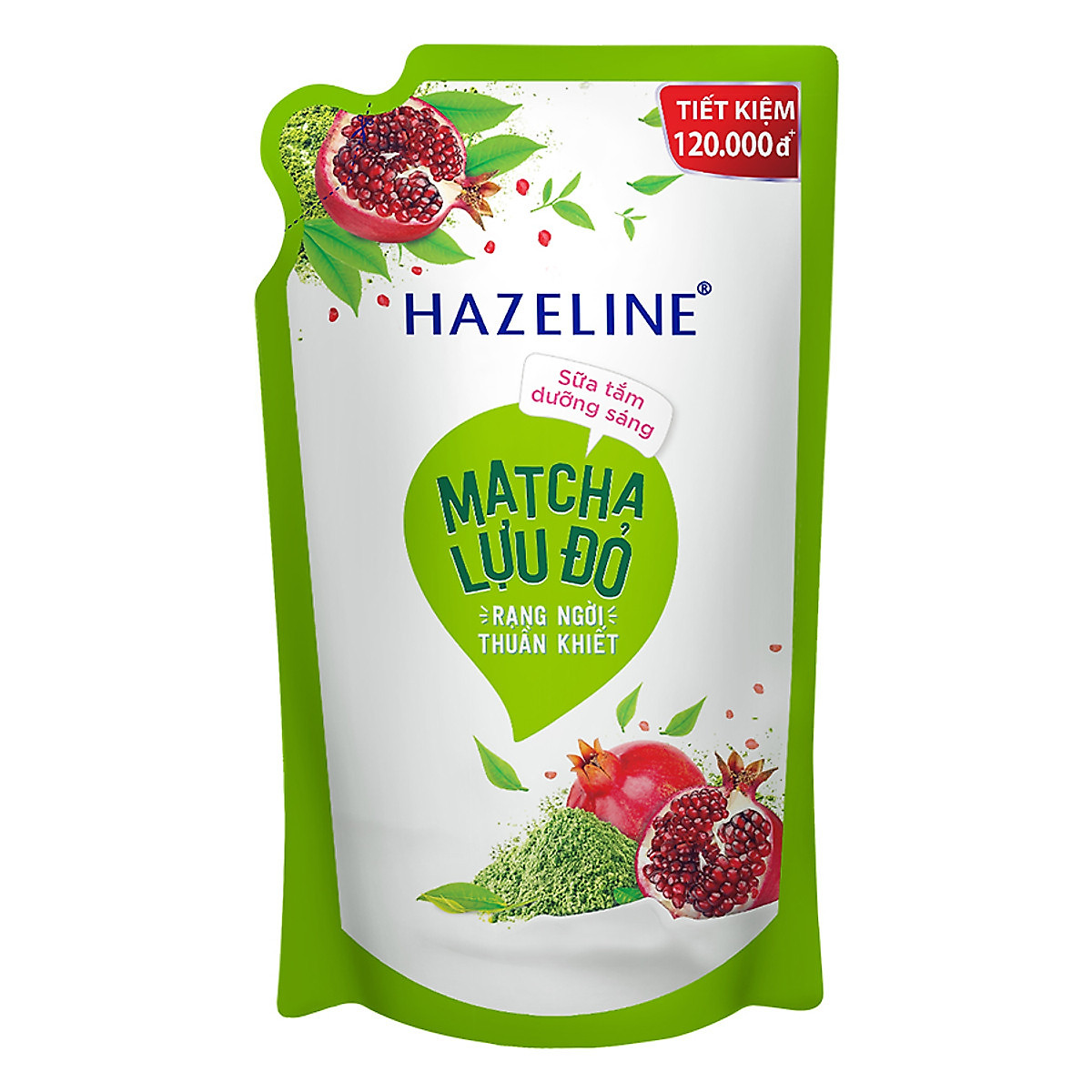 Sữa Tắm Hazeline Matcha Lựu Đỏ Dưỡng Trắng Da Túi 1kg