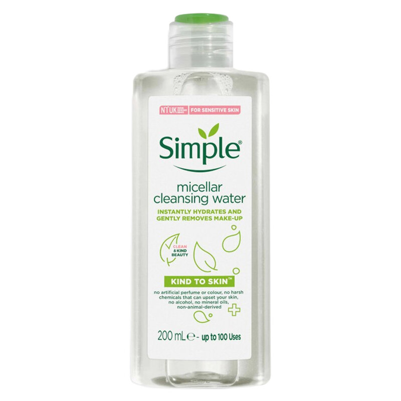 Nước Tẩy Trang Simple Không Cồn Dành Cho Da Dầu Mụn Nhạy Cảm Kind To Skin Micellar Cleansing Water 200ml