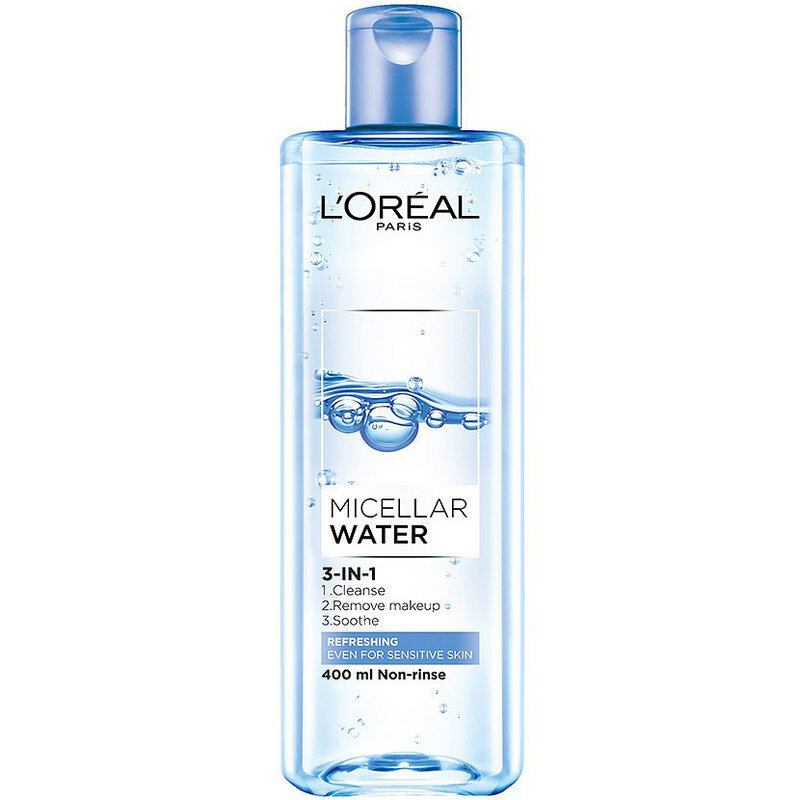 Nước Tẩy Trang L'Oreal Paris Micellar Water 3-in-1 Refreshing Even For Sensitive Skin Tươi Mát Cho Da Dầu, Hỗn Hợp 400ml