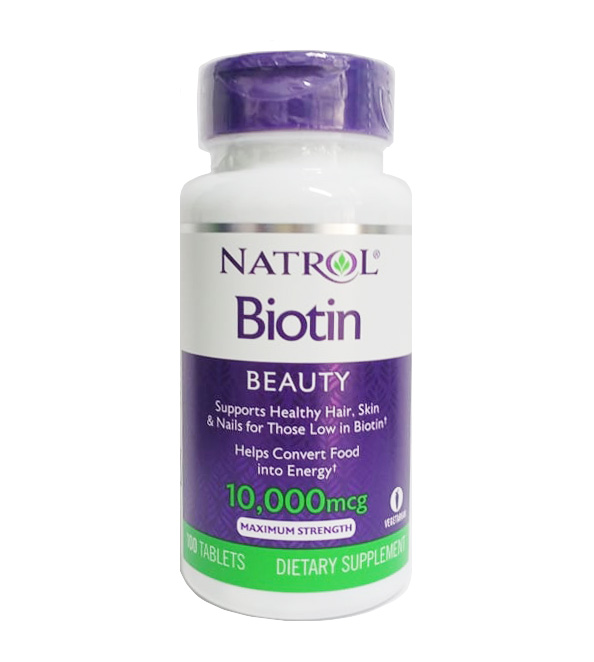 Thực Phẩm Chức Năng Natrol Viên Uống Mọc Tóc Biotin Beauty 10000 mcg 100 Viên
