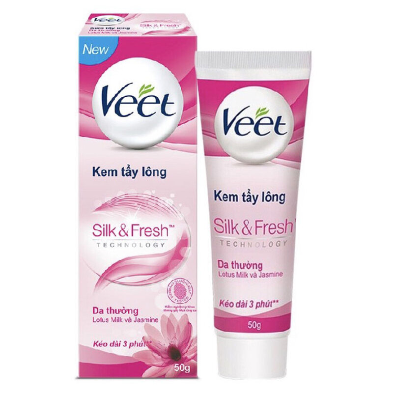 Kem Tẩy Lông Veet Silk & Fresh Hồng Cho Da Thường 50g