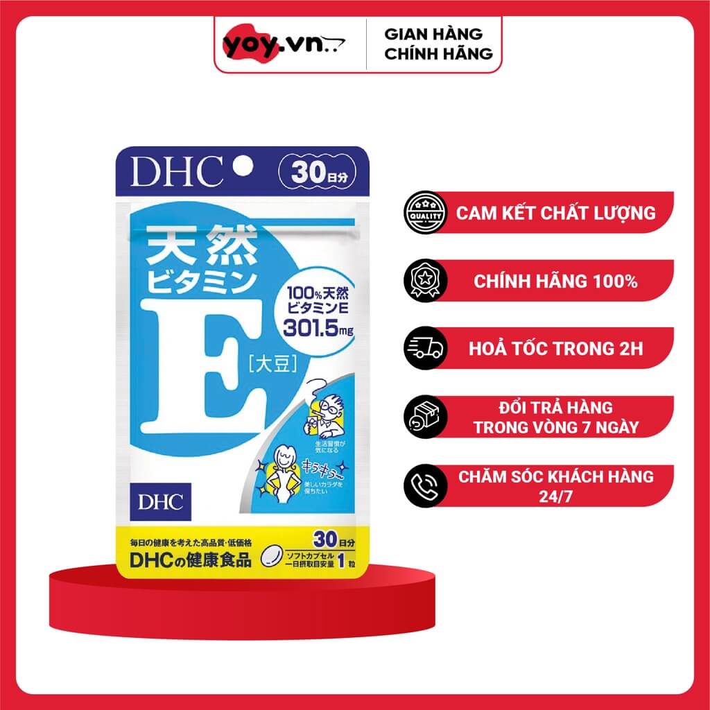 Viên Uống Vitamin E DHC Nhật Bản Chống Lão Hóa Gói 30 Ngày
