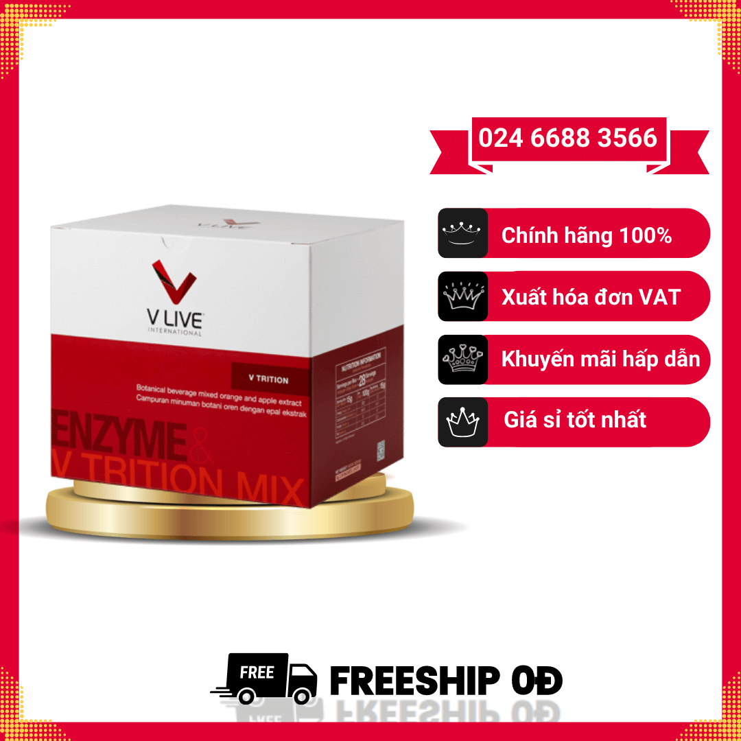 V-Trition V Live International Thực Phẩm Dinh dưỡng Tế Bào Tăng Cường Chức Năng Tiêu Hóa Và Hấp Thu Của Dạ Dày - Chống Lão Hóa- Cải Thiện Trí Nhớ