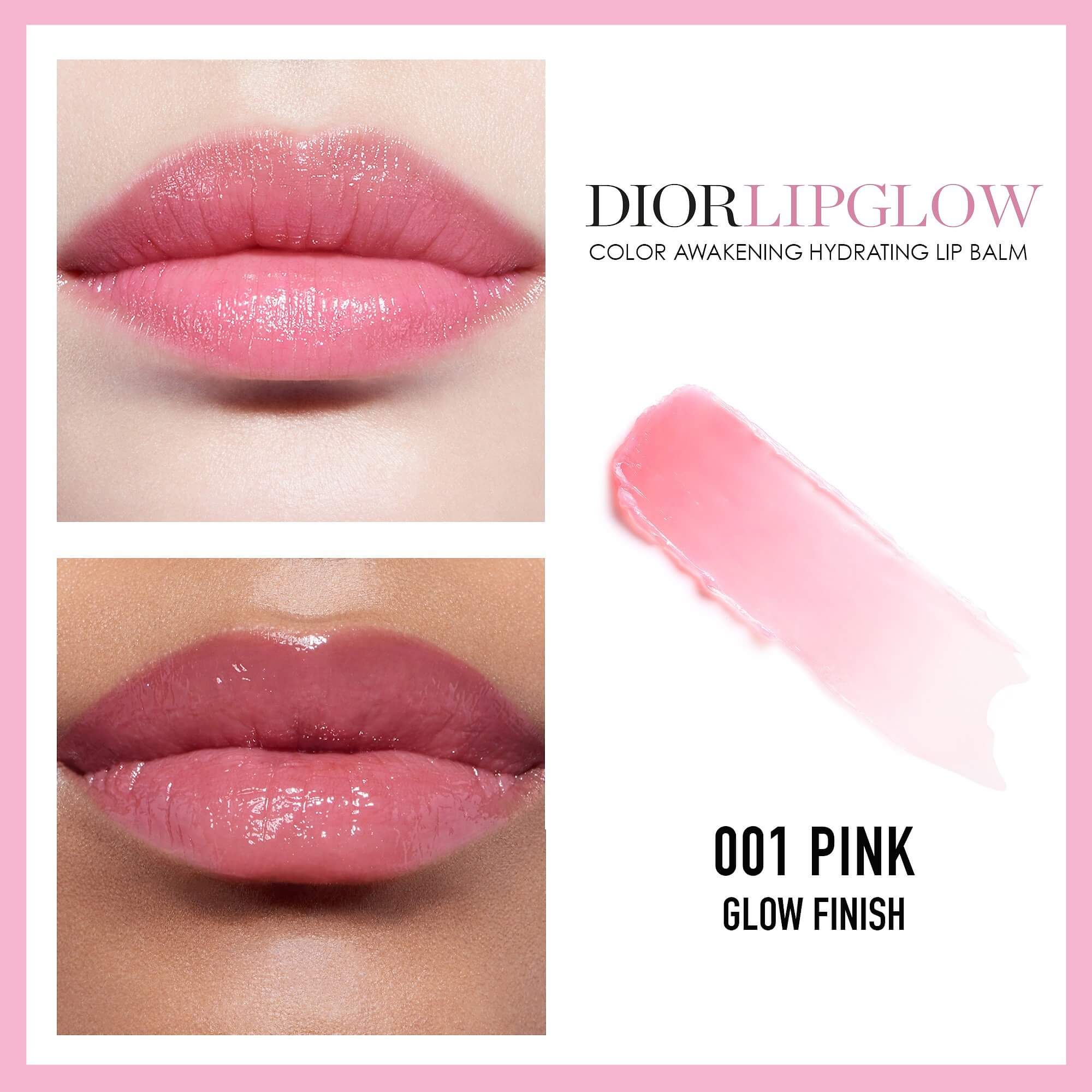Son Dưỡng Dior Addict Lip Glow Pink 001  Màu Hồng Nhẹ  Vilip Shop  Mỹ  phẩm chính hãng