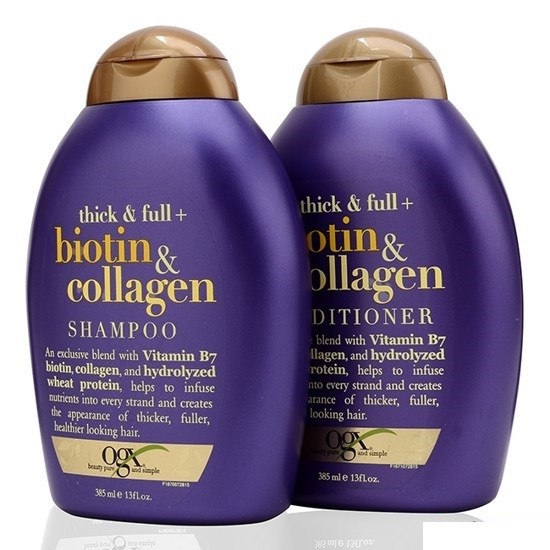 Cặp dầu gội xả OGX tím Biotin & Collagen ngăn rụng tóc