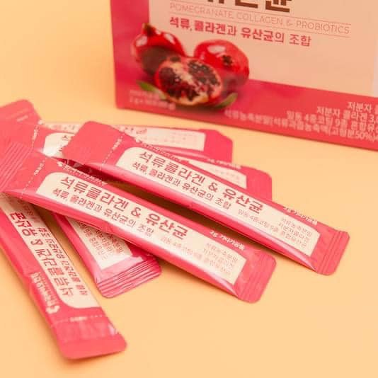 Thiết kế bột Collagen lựu đỏ Hàn Quốc Bio Cell dạng gói nhỏ tiện lợi