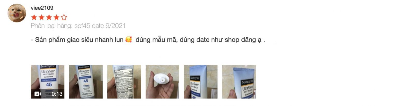 Kem chống nắng Neutrogena ultra sheer dry touch review