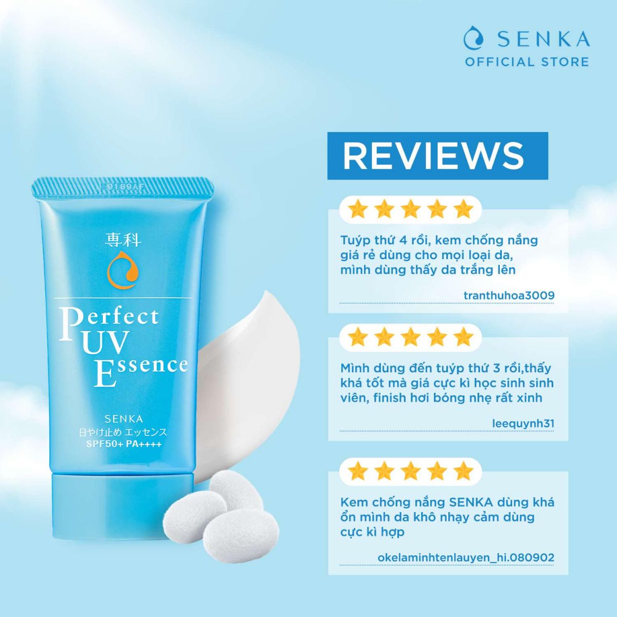 Review kem chống nắng Senka Perfect UV Essence
