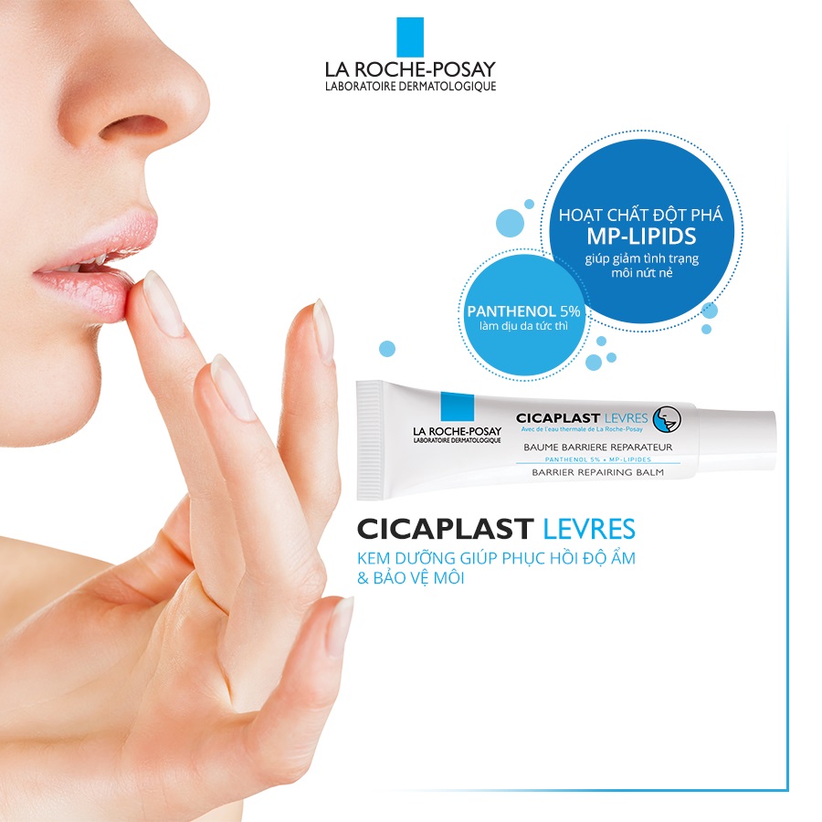 Kem dưỡng La Roche-Posay Cicaplast Lips trị khô môi nứt nẻ 