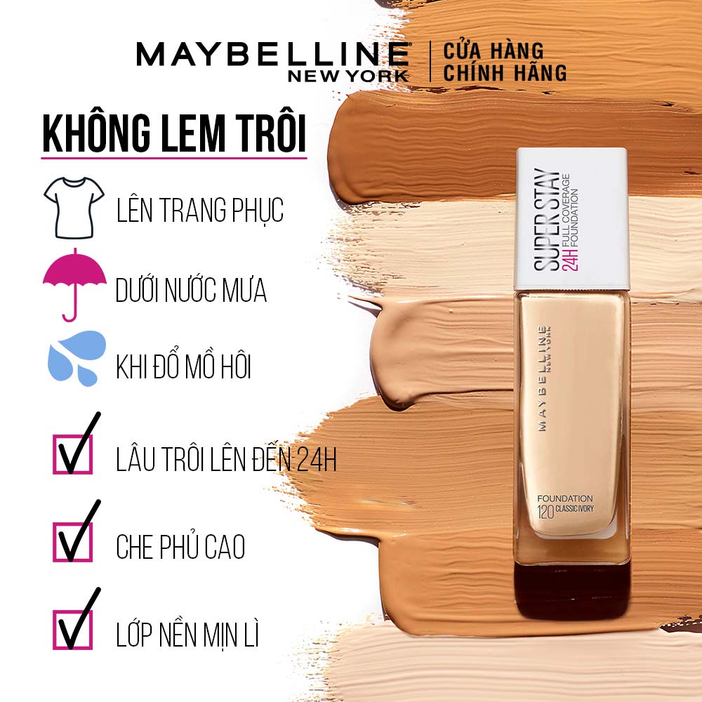 Kem nền Maybelline Superstay 24h che phủ cao