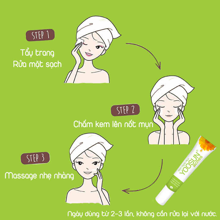 Cách dùng kem trị mụn Yoosun