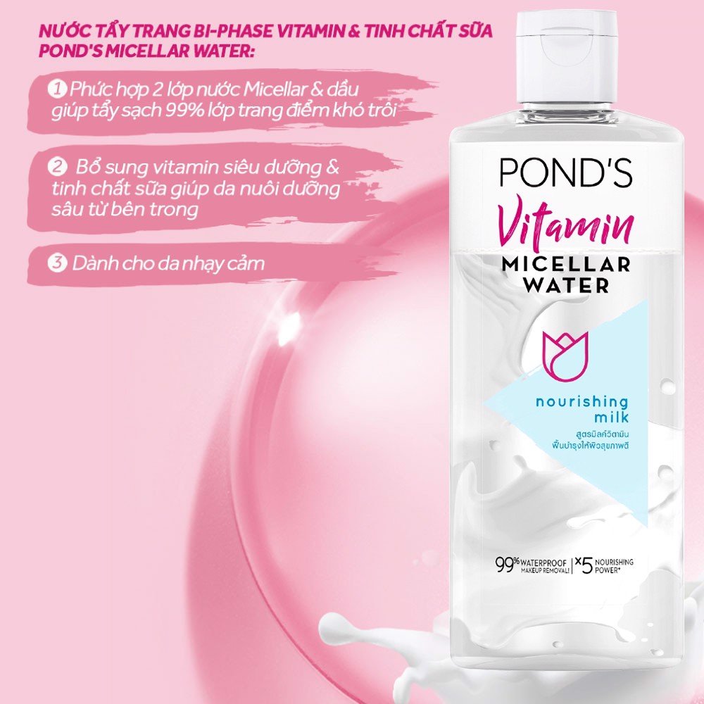 Tẩy trang Pond's Vitamin tinh chất sữa