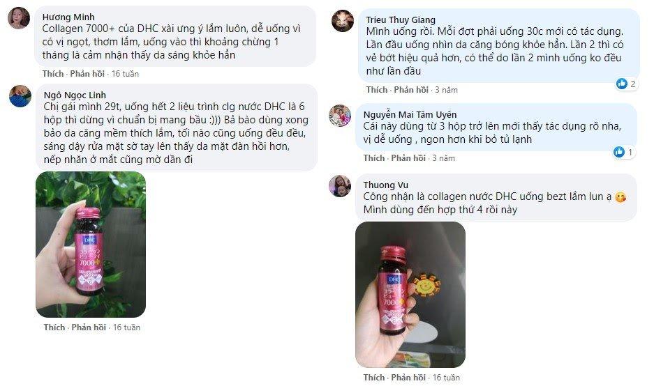 Review nước uống collagen DHC từ khách hàng