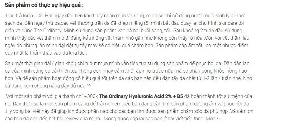 Review serum The Ordinary HA B5 
