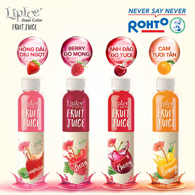  Son dưỡng LipIce Sheer Color Fruit Juice với 4 sắc son tươi tắn