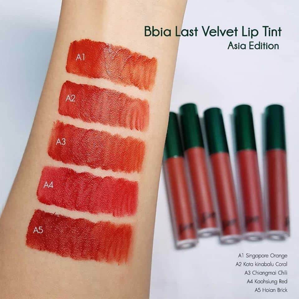 Bảng màu son kem lì Bbia Last Velvet Lip Tint Asia Edition