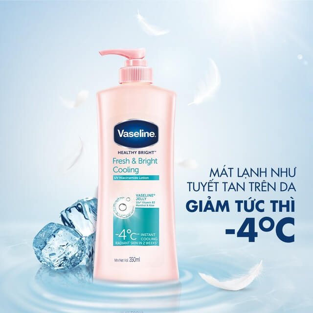 Sữa dưỡng thể Vaseline trắng da làm mát da