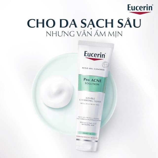 Sữa rửa mặt Eucerin cho da dầu mụn Pro ACNE Solution Soft Cleansing Foam