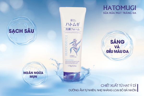 Sữa rửa mặt ý dĩ Hatomugi Moisturizing & Facial Washing The Facial Foam