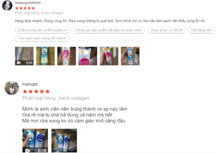Sữa rửa mặt Kose review
