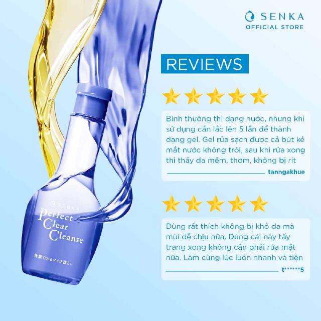 Gel rửa mặt tẩy trang Senka review