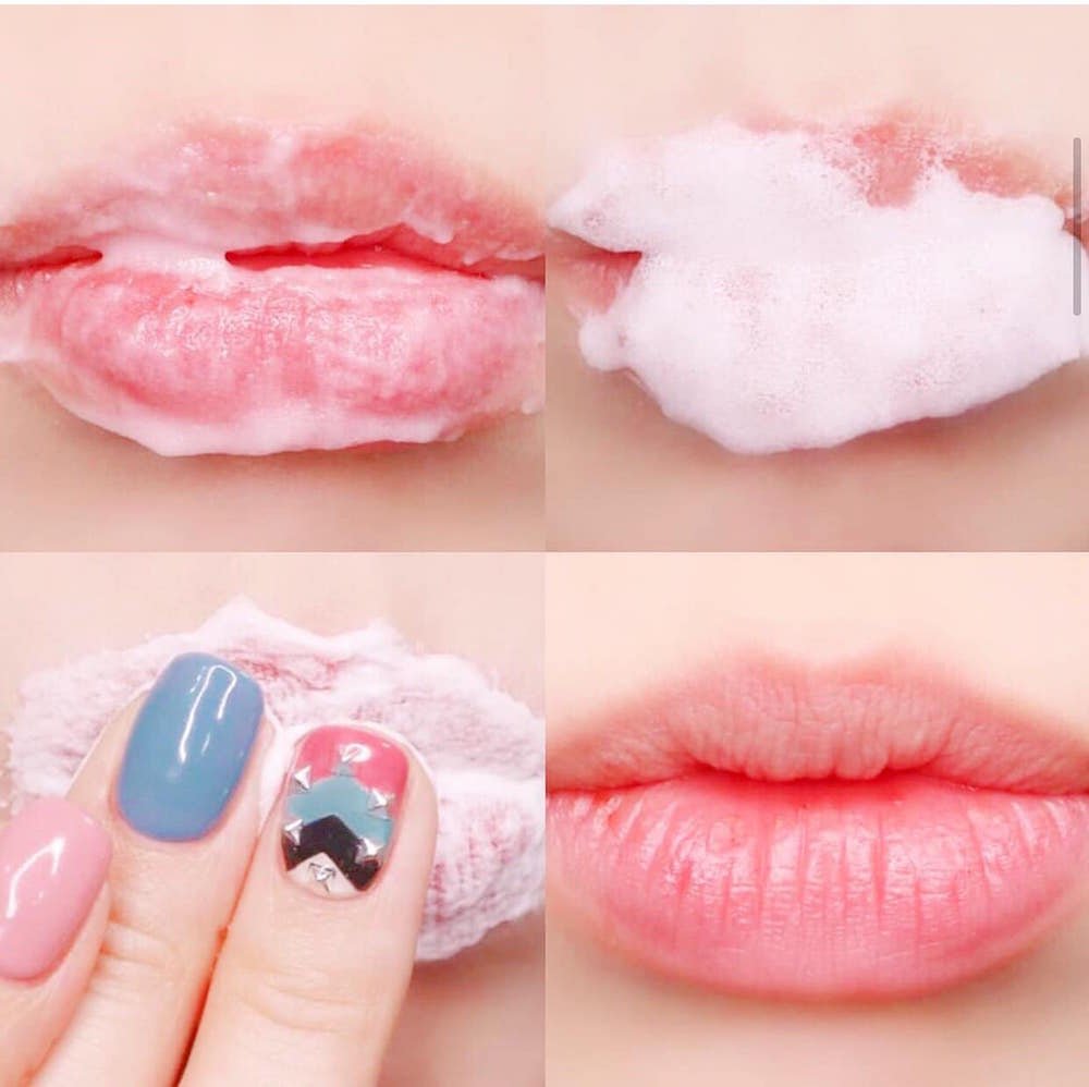 Cách sử dụng tẩy tế bào chết môi Bubi Bubi Bubble Lip Scrub sủi bọt