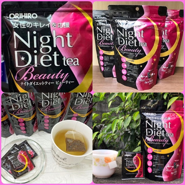 Trà giảm cân Night Diet Tea Beauty hồng bổ sung collagen