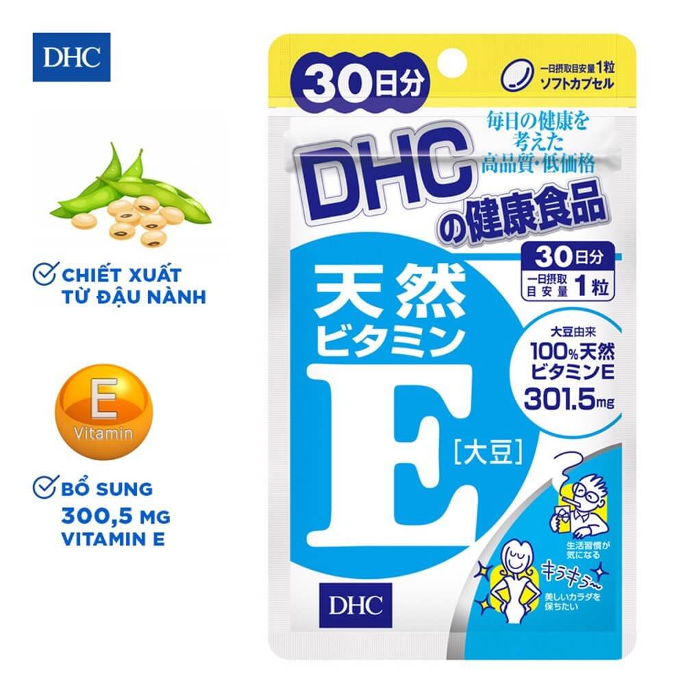 Viên uống vitamin E DHC chiết xuất từ đậu nành tự nhiên